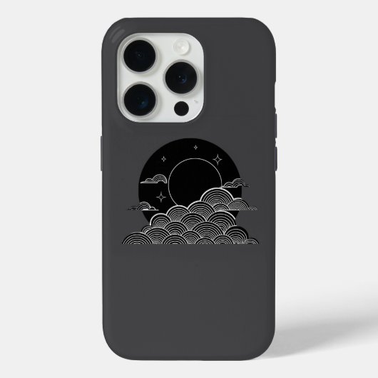 Coques Case-Mate iPhone Vague de lune japonaise Minimaliste iPhone noir et (Verso)
