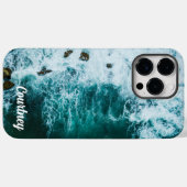 Coques Case-Mate iPhone Vague de plage océanique tropicale estivale (Verso (horizontal))