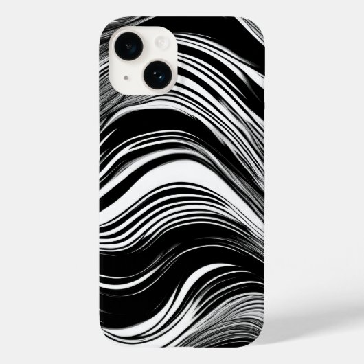 Coques Case-Mate iPhone Vague noire et blanche Abstraite (Verso)