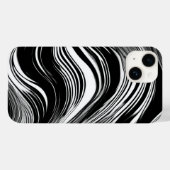 Coques Case-Mate iPhone Vague noire et blanche Abstraite (Verso (horizontal))