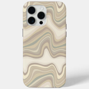 Coque iPhone 15 Pro Max vague rétro neutre