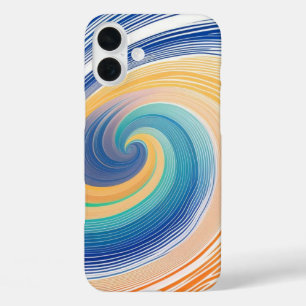 Coques iPhone 16 Plus Vagues à rayures colorées