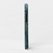 Coques Case-Mate iPhone Vagues Abstraites Aquarelle Bleu Or Tranquille (Dos/Gauche)