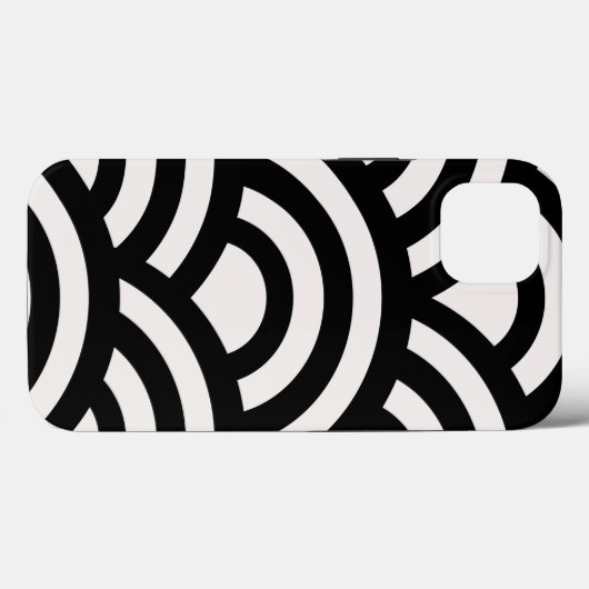 Coques Case-Mate iPhone Vagues Abstraites, Arches, Lignes Noires Et Blanch (Verso (horizontal))