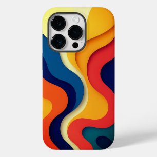 Coque Pour iPhone 14 Pro Vagues Abstraites colorées