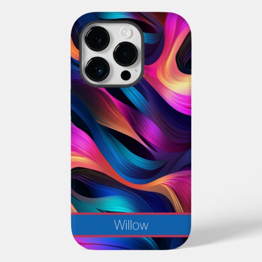 Coques Case-Mate iPhone Vagues Abstraites en néon (Verso)
