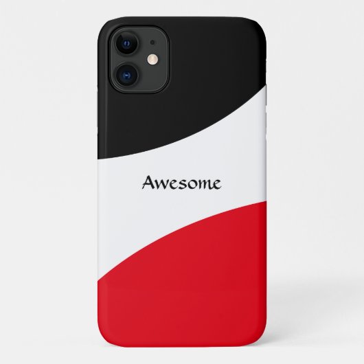 Coques Case-Mate iPhone Vagues Abstraites en noir, rouge et blanc (Dos)