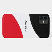 Coques Case-Mate iPhone Vagues Abstraites en noir, rouge et blanc (Dos (Horizontal))