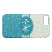 Coques Case-Mate iPhone Vagues Aqua personnalisées (Dos (Horizontal))