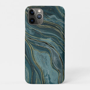 Case-Mate iPhone Case Vagues aquarelles abstraites or bleu Tranquille
