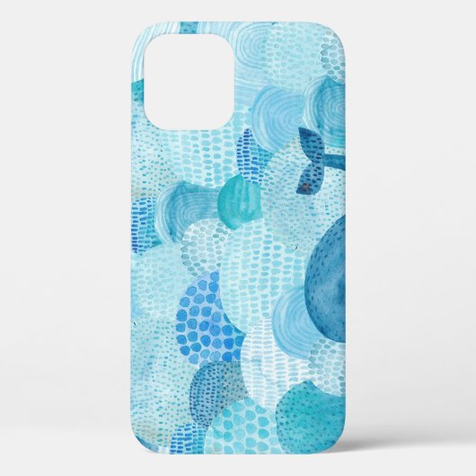 Coques Case-Mate iPhone Vagues, baleine, texture bleu enfantine (Verso)