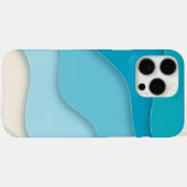 Coques Case-Mate iPhone Vagues bleu 3D (Verso (horizontal))