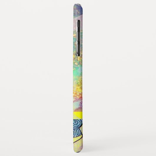 Coques Case-Mate iPhone VAGUES / Bleu Jaune brillant en étincelles d'or (Dos/Gauche)