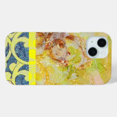 Coques Case-Mate iPhone VAGUES / Bleu Jaune brillant en étincelles d'or (Verso (horizontal))