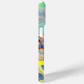 Coques Case-Mate iPhone VAGUES / Bleu Jaune brillant en étincelles d'or (Verso / Droite)