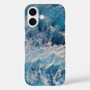 Coques iPhone 16 Vagues bleu océan