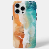 Coques Case-Mate iPhone Vagues Bleues De L'Océan Et Côte De Sable Brown (Verso)