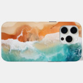 Coques Case-Mate iPhone Vagues Bleues De L'Océan Et Côte De Sable Brown (Verso (horizontal))