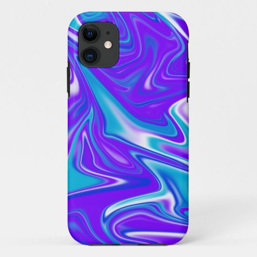 Coques Case-Mate iPhone Vagues célestes : Le marbre bleu blanc et violet (Dos)