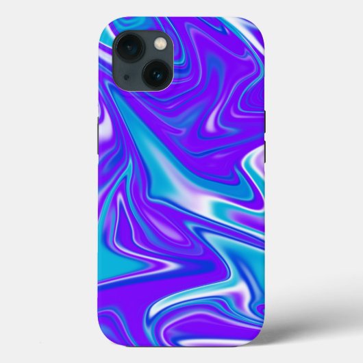 Coques Case-Mate iPhone "Vagues célestes : Le marbre bleu blanc et violet (Verso)