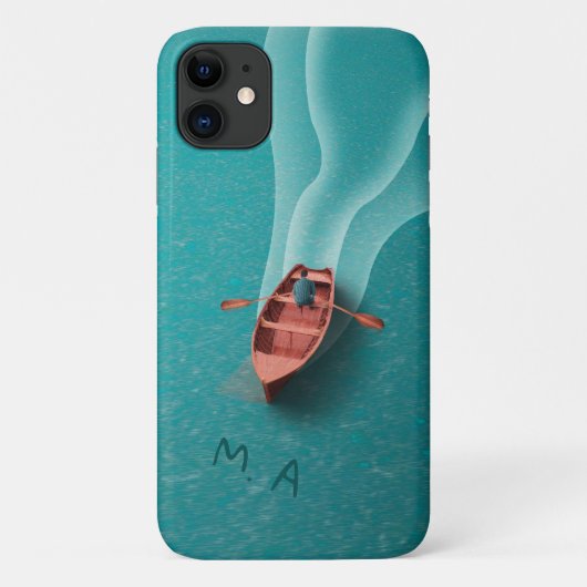Coques Case-Mate iPhone Vagues de bateau simple d'océan d'eau personnalisé (Dos)