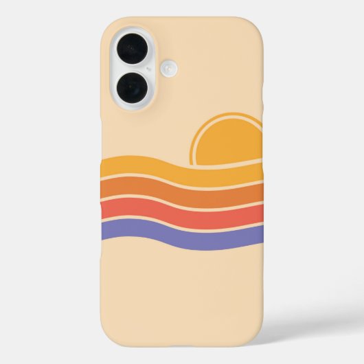 Coques Case-Mate iPhone Vagues de coucher de soleil rétro (Verso)