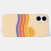 Coques Case-Mate iPhone Vagues de coucher de soleil rétro (Verso (horizontal))