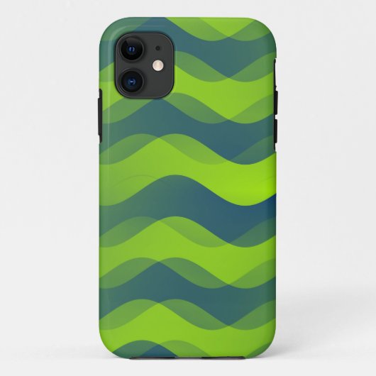 Coques Case-Mate iPhone Vagues de dégradé de couleurs - vert (Dos)