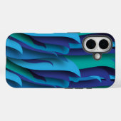 Coques Case-Mate iPhone Vagues de différentes couleurs du bleu au vert (Verso (horizontal))