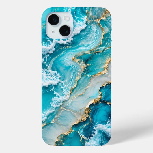 Coques Case-Mate iPhone Vagues de lagon turquoise Abstrait (Verso)