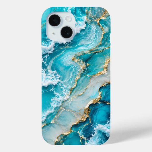 Coques Case-Mate iPhone Vagues de lagon turquoise Abstrait (Verso)