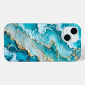 Coques Case-Mate iPhone Vagues de lagon turquoise Abstrait (Verso (horizontal))