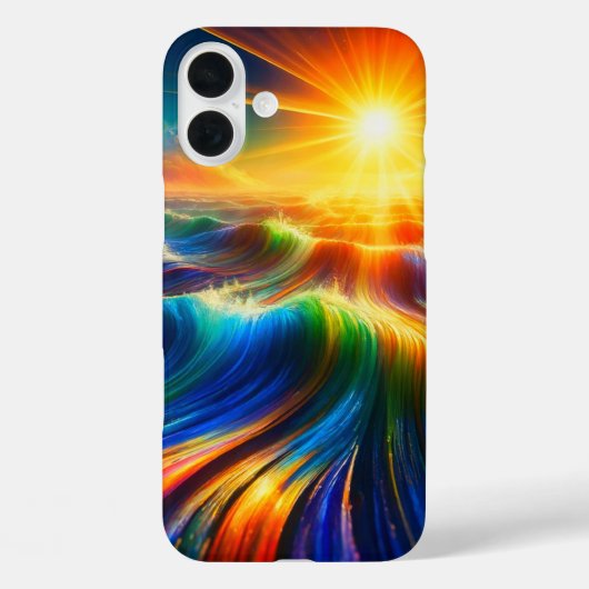 Coques Case-Mate iPhone Vagues de l'océan arc-en-ciel (Verso)
