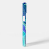 Coques Case-Mate iPhone Vagues de marbre bleu et Turquoise (Verso / Droite)