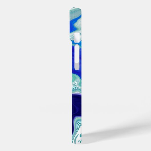 Coques Case-Mate iPhone Vagues de marbre bleu et Turquoise (Verso / Gauche)