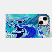 Coques Case-Mate iPhone Vagues de marbre bleu et Turquoise (Verso (horizontal))