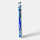 Coques Case-Mate iPhone Vagues de marbre bleu et Turquoise (Verso / Gauche)