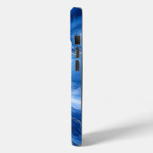 Coques Case-Mate iPhone Vagues de marbre bleu Luxe Abstrait (Verso / Gauche)
