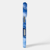 Coques Case-Mate iPhone Vagues de marbre bleu Luxe Abstrait (Verso / Droite)