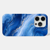 Coques Case-Mate iPhone Vagues de marbre bleu Luxe Abstrait (Verso (horizontal))