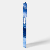 Coques Case-Mate iPhone Vagues de marbre bleu Luxe Abstrait (Verso / Droite)