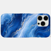 Coques Case-Mate iPhone Vagues de marbre bleu Luxe Abstrait (Verso (horizontal))