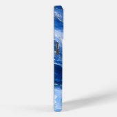Coques Case-Mate iPhone Vagues de marbre bleu Luxe Abstrait (Verso / Droite)