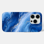 Coques Case-Mate iPhone Vagues de marbre bleu Luxe Abstrait (Verso (horizontal))