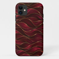 Vagues de marbre rouge burgundy élégantes avec acc