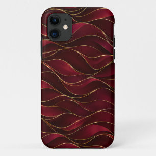 Case-Mate iPhone Case Vagues de marbre rouge burgundy élégantes avec acc