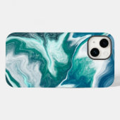 Coques Case-Mate iPhone Vagues de plage turquoise et Turquoise (Verso (horizontal))