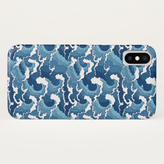 Coques Case-Mate iPhone Vagues de résumé (Dos (Horizontal))