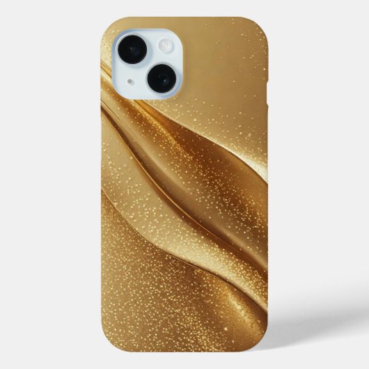 Coques Case-Mate iPhone Vagues dorées abstraites avec paillettes scintilla (Verso)
