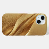 Coques Case-Mate iPhone Vagues dorées abstraites avec paillettes scintilla (Verso (horizontal))